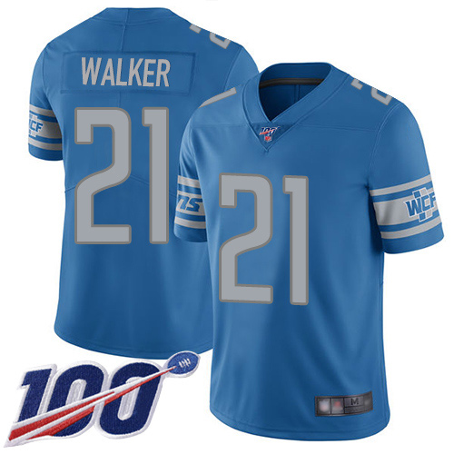 Detroit Lions Limited Blue Youth Tracy Walker Home Jersey NFL Football #21 100th Season Vapor Untouchable->detroit lions->NFL Jersey